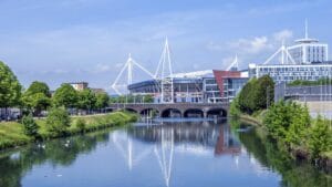 CARDIFF HALF MARATHON 2027 3 Cardiff stadion and channel view pixabay Ilo Urheilumatkat